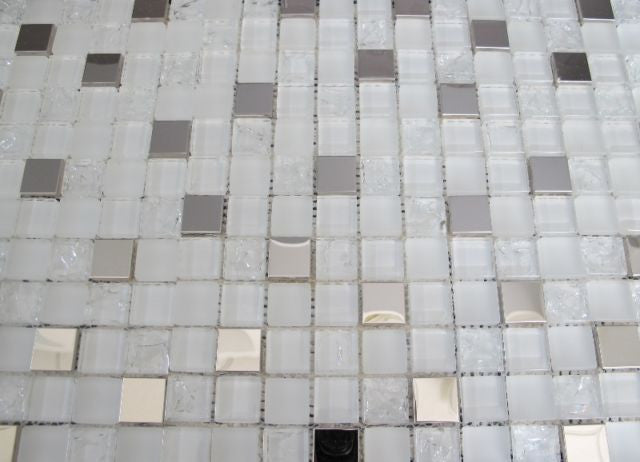 Clear Glass and Stainless Steel Mosaic